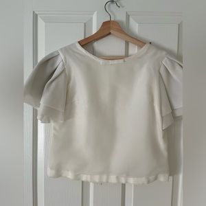 Camilla Vintage White Flutter sleeve top